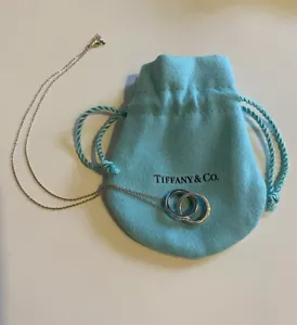 Tiffany & Co. Interlocking Circles Sweet Sterling Silver 925 Necklace + Pouch - Picture 1 of 9