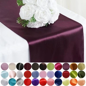 6 pcs 12" x 108" Satin Table Top Runners Wedding Party Linens Free Shipping - Picture 1 of 210
