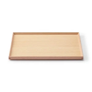 MUJI Holz Tablett rechteckig Eiche Furnier 40,5x30,5x2cm Nussbaum Neu #707EK08 - Bild 1 von 6