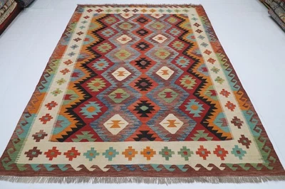 Шерстяной небольшой ковер ручной работы 8x10 футов традиционный восточный ковер ручной работы - Изображение 1 из 4