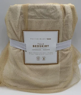 Falda de cama Pottery Barn Teen de tul REINA ~ dorada Foto 1 de 2
