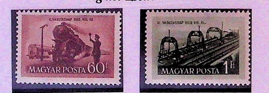 HUNGRÍA Sc 1012-13 NH EDICIÓN DE 1952 - TREN - (LN25) Foto 1 de 1