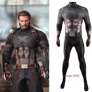 Avengers: Infinity War Capitán América Disfraz Hombres Juegos con disfraces Mono Halloween Nuevo - Imagen 1 de 11
