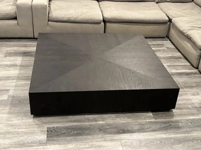 Mesa de centro cuadrada Machinto de restauración herrajes roble negro/bronce ¡PUEDE ENTREGAR! Foto 1 de 4