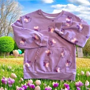 Garanimals Girls 7 Sweatshirt Purple Hippie Dream Big Butterfly Long Sleeve NWT - Picture 1 of 13