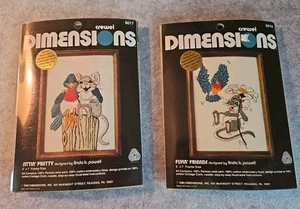 Sittin’ Pretty & Flyin Friends Dimensions Crewel Embroidery Kit 1980) Bluebird - Picture 1 of 4