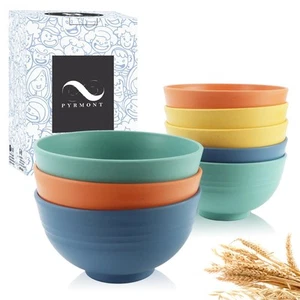 Wheat Straw Bowls Set of 8, 10 OZ Small Bowls for , Cereal, Dessert & Snack, ... - Picture 1 of 7