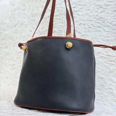 BOTTEGA VENETA Marco Polo Bolso de Mano 2 Vías Bolso de Hombro PVC Cuero Negro x Marrón Foto 1 de 4