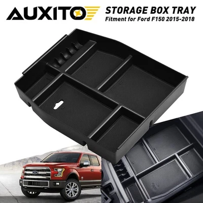 Se adapta a Ford F150 2015-2018 Accesorios Interior Auto Coche Apoyabrazos Caja Almacenamiento Negro Foto 1 de 4