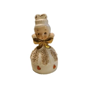 Vtg Lefton Napco Relpo Ceramic Queen Of Hearts Cupcake Valentine Girl Bell Set - Picture 1 of 7