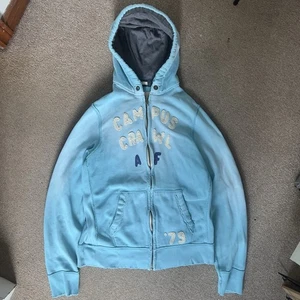 Blue Distressed Abercrombie And Fitch Zip Up Hoodie - Picture 1 of 4