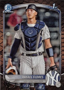Rafael Flores New York Yankees 2025 Bowman Chrome Reptilian 1st Bowman #BCP-34 - Picture 1 of 2