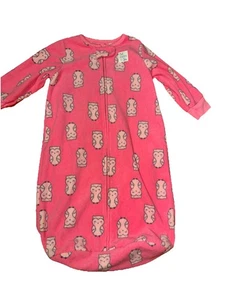 Saco de dormir Carter's Baby 0-9 Mos Owl rosa manga larga microfleece - Imagen 1 de 6
