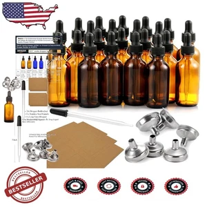 1 Unze Braunglas Tropfflaschen - 24 Stück Auslaufsicher für ätherische Öle & Reisen - Bild 1 von 11
