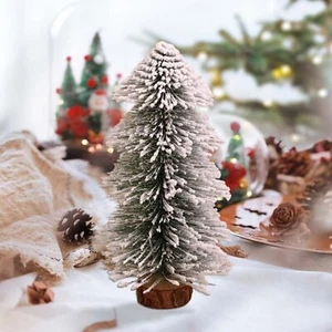 Christmas Tree Shape Christmas Tree Tabletop Decoration Snow Flocked Pencil - Picture 1 of 11