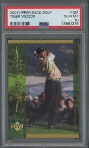 2001 Upper Deck Golf #124 Tiger Woods RC Rookie PSA 10 GEM MINT