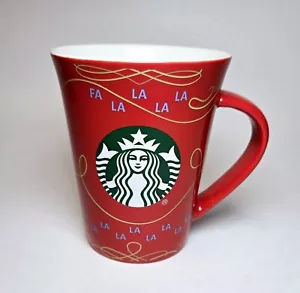 Starbucks 10 oz Coffee Cup Mug Red FA LA LA LA Holiday Christmas Mermaid 2020 - Picture 1 of 5