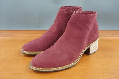 Zapato Ecco Shape Sartorelle Mujer 5.5 Rojo Gamuza Cremallera Tacón Apilado Botín al Tobillo Foto 1 de 4