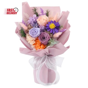 Forever Flowers for Delivery Prime, Preserved Long Lasting Purple Rose Flower Bo - Picture 1 of 12