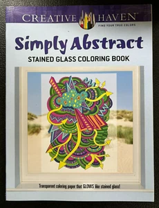 Creative Haven Simply Abstract Stained Glass Coloring Book - New - Picture 1 of 1
