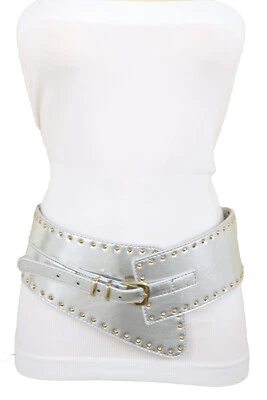 Cintura Elastico Moda Western Larga Da Donna Con Borchie Dorate XS S - Immagine 1 di 4