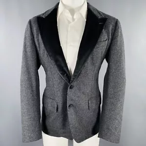 DOLCE & GABBANA Size 40 Long Grey Two Toned Virgin Wool Blend Sport Coat - Picture 1 of 9