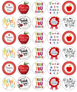 Thank You Teacher x 30 Cupcake Toppers Oblea Comestible Papel Pastel de Hadas - Imagen 1 de 2