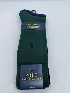 Polo Ralph Lauren Men's Pack Of 3 Solid Dress Socks Super Soft Blue Red Beige 