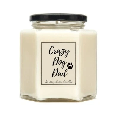 Custom Crazy Dog Dad Funny Scented Candles - Image 1 of 4