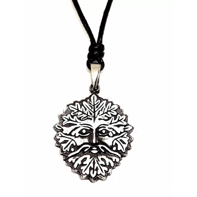 Green Man Neckace Pendant Pewter Man Of The Woods Herne Pagan Wiccan Jewellery - Image 1 of 4