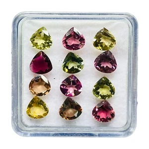 VVS 12 Pcs Natural Tourmaline 5mm Pear Cut Loose Untreated Gemstones 4.70 Cts - Picture 1 of 8