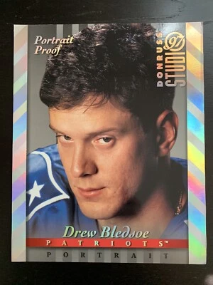 1997 Donruss Studio Silver Portrait Proof Drew Bledsoe #4 - 8x10 - Image 1 of 2