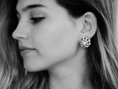 KATE SPADE HUGE "PUTTING ON THE RITZ" CRYSTAL STUD POST EARRINGS BRIDAL PAVE - Image 1 of 4