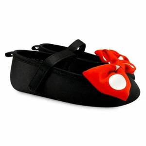 Disney Auténtico Minnie Negro Rojo Lunares Bebé Disfraz Zapatos 6 12 18 24 Meses - Imagen 1 de 2