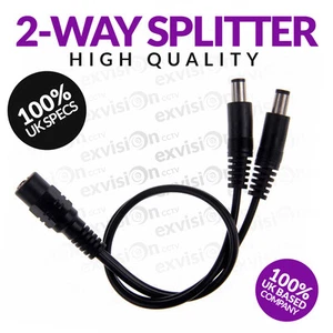 2 WAY CCTV DC POWER SPLITTER ADAPTOR CABLE LEAD 12V 9V LED SECURITY CAMERA 2 WAY - Picture 1 of 6
