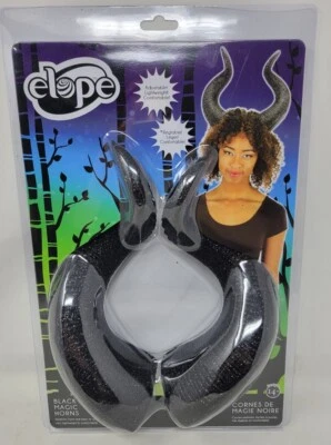 Elope Cuernos Mágicos Negros Adulto Malificante Disfraz CosPlay Plástico Brillo Foto 1 de 2