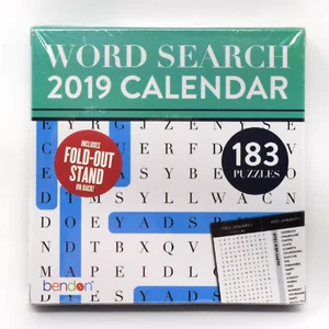 Bendon Word Search 2019 Calendario Pieghevole Stand 183 Puzzle Nuovo Sigillato Regalo - Foto 1 di 7