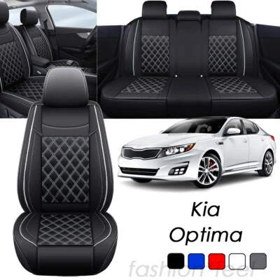 For Kia Optima Car Seat Covers Full Set Leather Front Rear 5/2 Seater Waterproof Foto 1 de 4