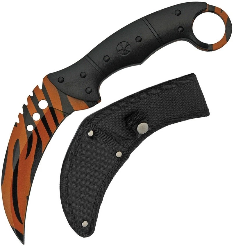 Sizeco 211462 Tiger Stripe Karambit Claw Hawkbill Fixed Knife Sheath