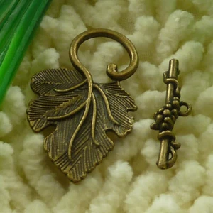 60 Sets Bronze Plated Leaves Clasps 37X23MM 24X8MM S3016 DIY Jewelry Making - Picture 1 of 6