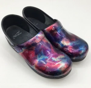 Women's Dansko Clogs 40 Professional Nursing Shoes Slip On Iridescent Rainbow - Picture 1 of 13