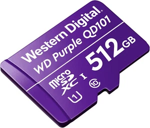Western Digital WD Purple microSDXC UHS-I Card 512GB QD101 Ultra Endurance - Picture 1 of 2