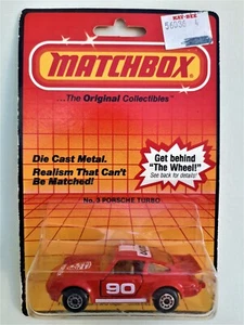 Matchbox Superfast #3 Porsche Turbo Vintage 1980s Red Diecast Model Car - Picture 1 of 9