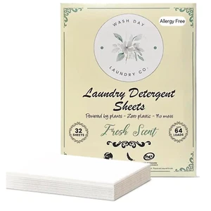 laundry detergent Sheets eco sheets 64 loads, Travel Laundry Detergent - Picture 1 of 8