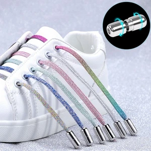 7 Pairs Kids Shoe Laces for Trainers Strings Tieless Shoelaces with Lock - Picture 1 of 12