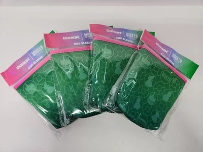 Dunkin Wicked Cup Sleeve Green Set Of 4 Limited Edition 2025 Unopened  - Image 1 of 4