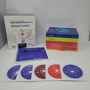Macromedia Web Design Studio 4 Books Disks Dreamweaver Flash HomeSite Fireworks - Picture 1 of 12