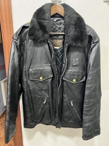 NYPD Horsehide Black Leather Police Motorcycle Jacket Size 46S - Imagen 1 de 12