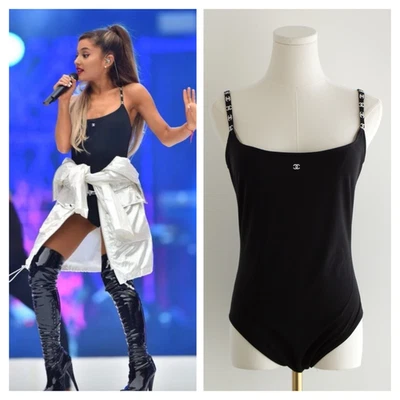 Chanel Vintage Primavera/Verano 1997 Negro Blanco Logo CC 97P Body Traje de Baño Foto 1 de 4