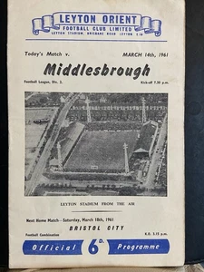 Middlesbrough Vs Bristol City, 14th March 1961, Good Condition (FREE POSTAGE) - Picture 1 of 8